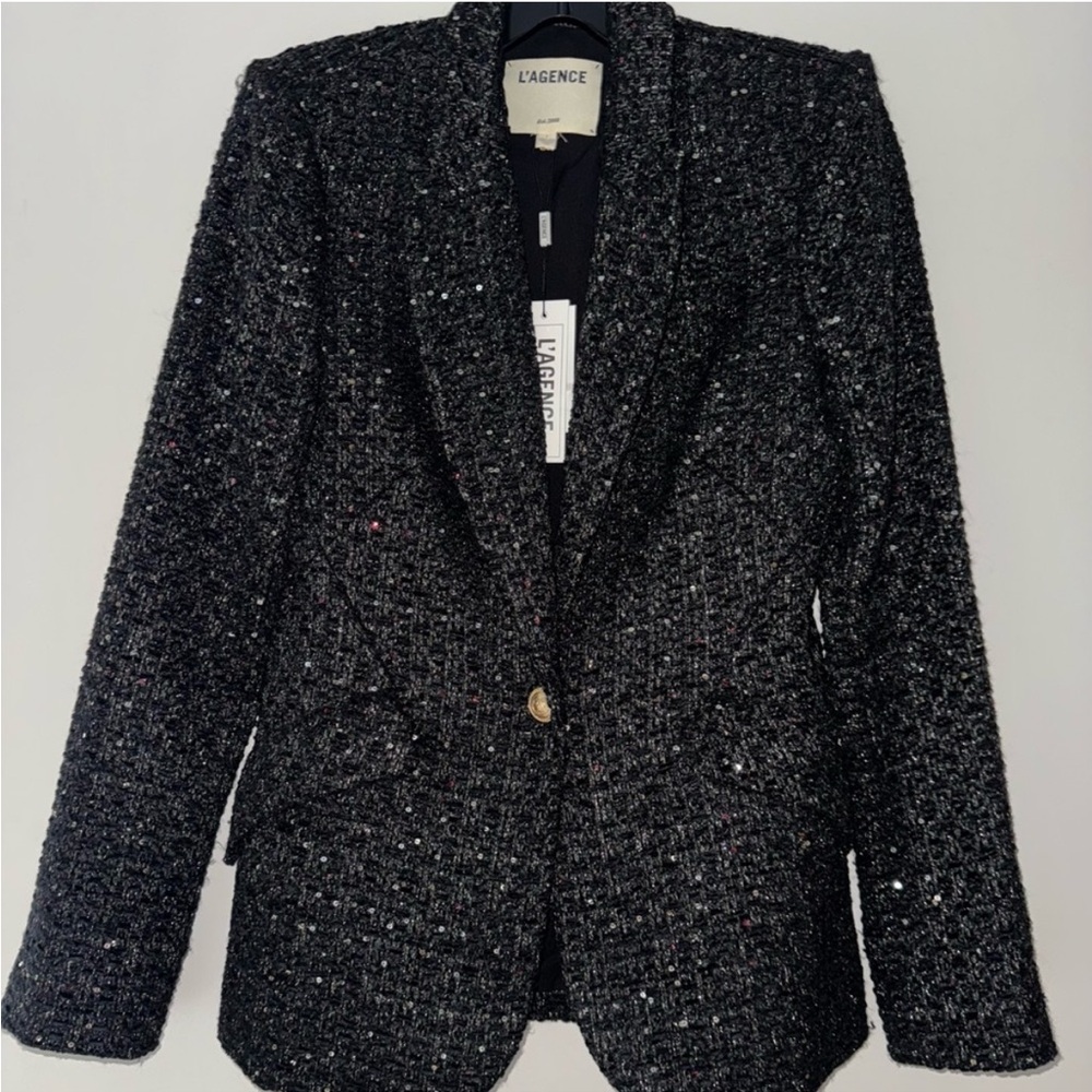 Lagence 🖤 Chamberlain Sequin Tweed Blazer - Picture 12 of 12